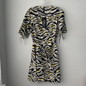 Influence Wrap Mini Dress In Zebra Print